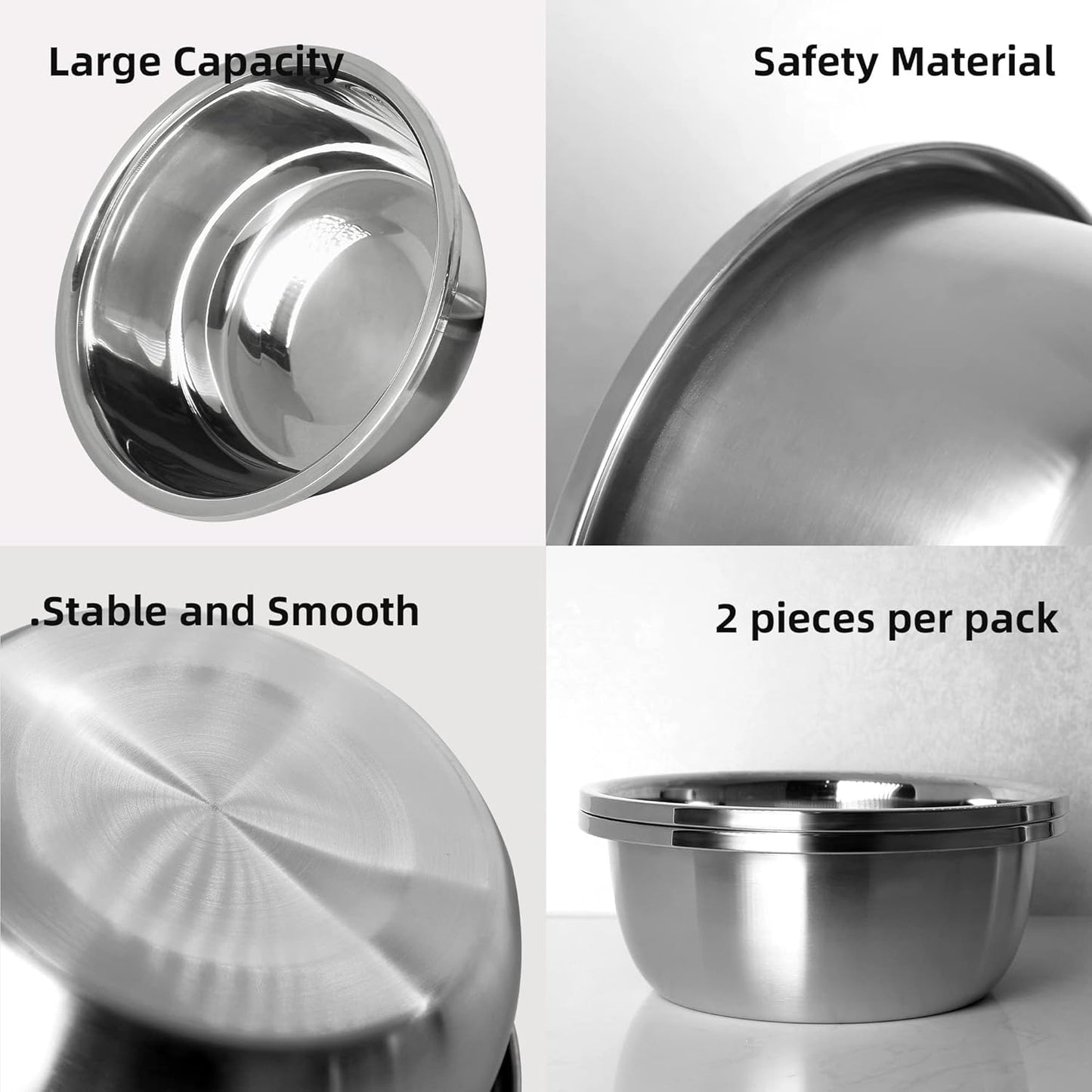 Stainless Steel Large Dog Food Bowl, 176 Oz (24Cup) Large Capacity Dog Water Bowl, Heavy Duty BPA Free for Extra Large Dogs (2 Pcs)