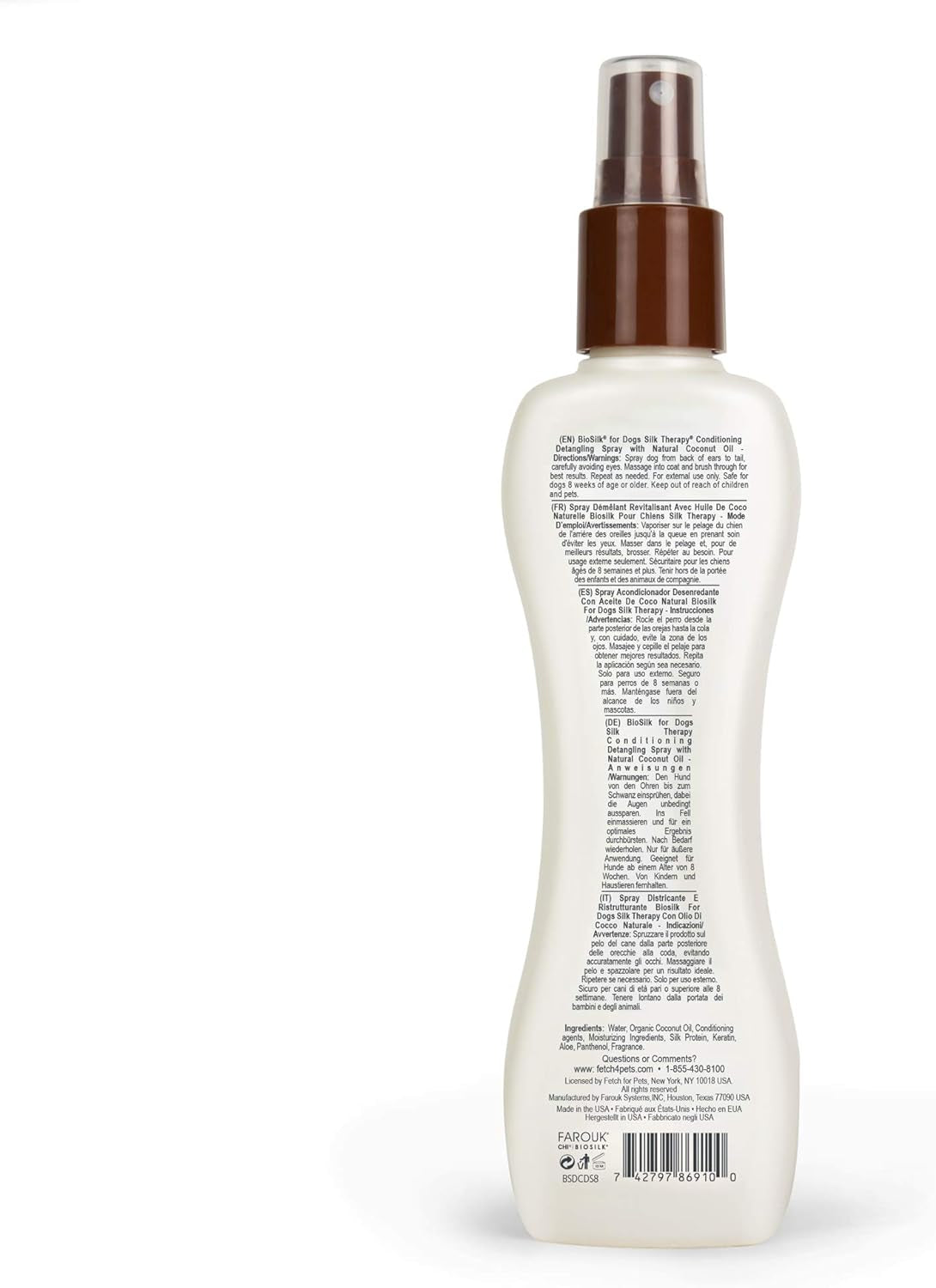 for Dogs Silk Therapy Dog Grooming Supplies, Coconut Oil - Dog Conditioner, Dog Shampoo, Puppy Shampoo, Pet Shampoo for Dogs Shampoo, Dog Wash, Dog Spray, Dog Detangler Spray, Pet Wash