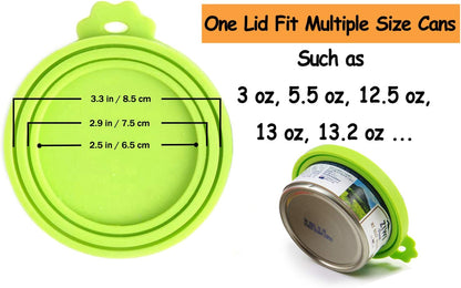 Pet Food Can Cover Silicone Can Lids for Dog and Cat Food(Universal Size,One Fit 3 Standard Size Food Cans)