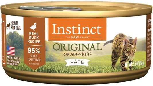 Original Grain Free Real Duck Recipe Natural Wet Canned Cat Food, 5.5 Oz. Can, Pack of 12