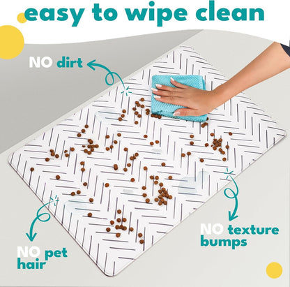 Boho Dog Food Mat & Cat Food Mat - Large Waterproof Pet Food Mat - Dog Mat & Cat Mat for Food & Water Bowls - Large Dog Food Mats for Floors Waterproof - Waterproof Dog Bowl Mat & Cat Bowl Mat