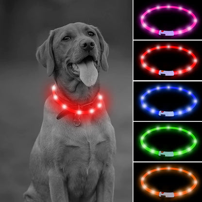 LED Dog Collar - USB Rechargeable LED Dog Necklace - Glowing Dog Collar Light for Your Small Medium Large Dogs