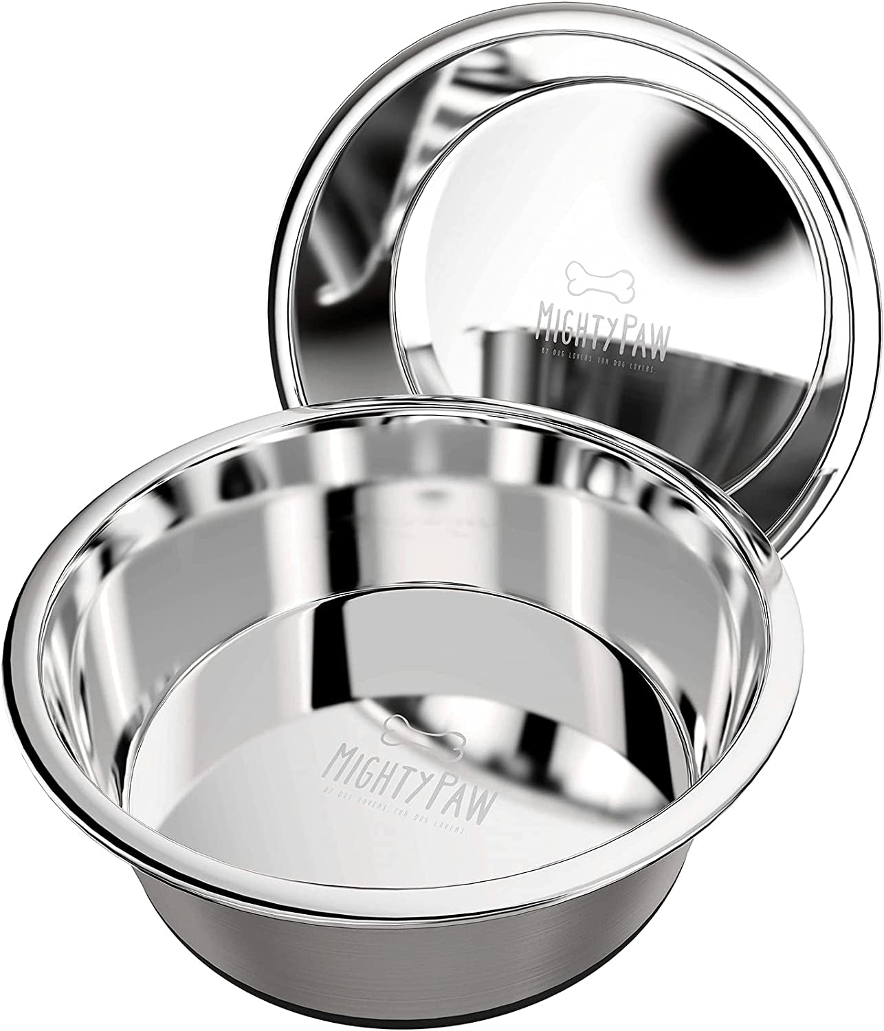 Dog Bowls Set - Non-Slip Bottom - No Spill Design - Dishwasher Safe - for Small and Large Pets - Stainless Steel Dog Water Bowl - Dog Dishs - Steel Dog Bowls - Doggie Bowls - (Small 5.5”)